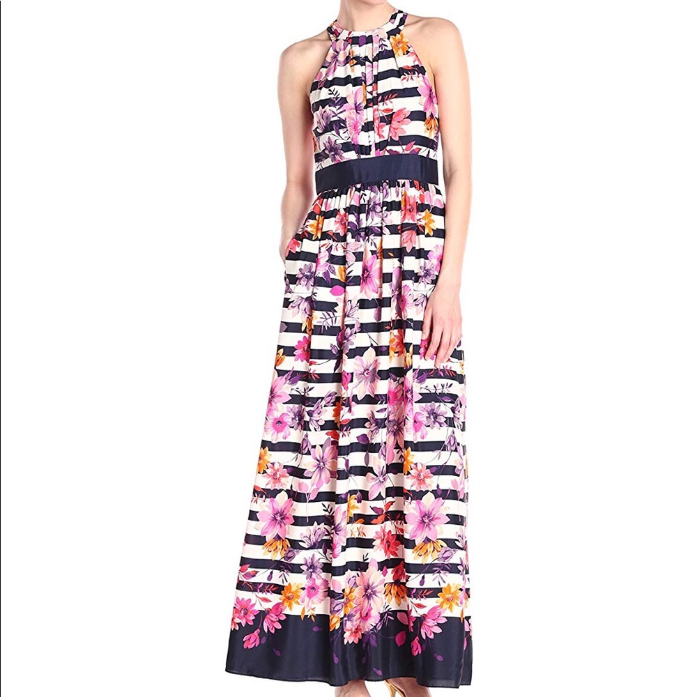BRAND NEW SZ14 Eliza J Striped Maxi Dress